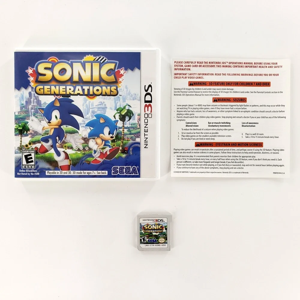 Sonic Generations (Nintendo 3DS, 2011) Authentic No Manual Tested & Works